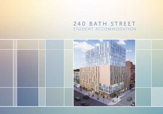 Design & print of the Bath Street bid presentation for GRAHAM Construction.