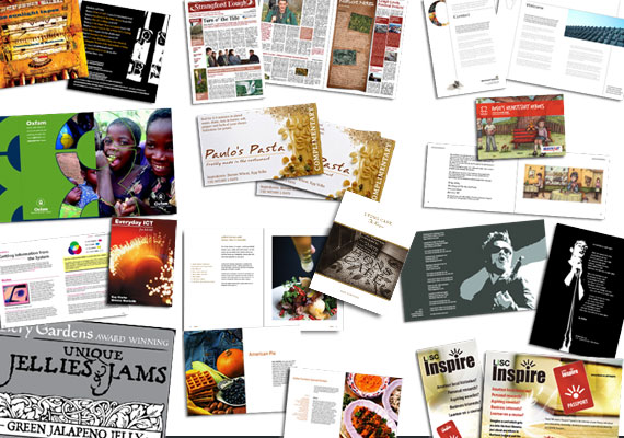 Book design, CD Packaging, newsprint, newsletters, limited edition prints, schoolbooks, restuarant menus, advertising on buses, advertising on hoardings, large format print meshes...